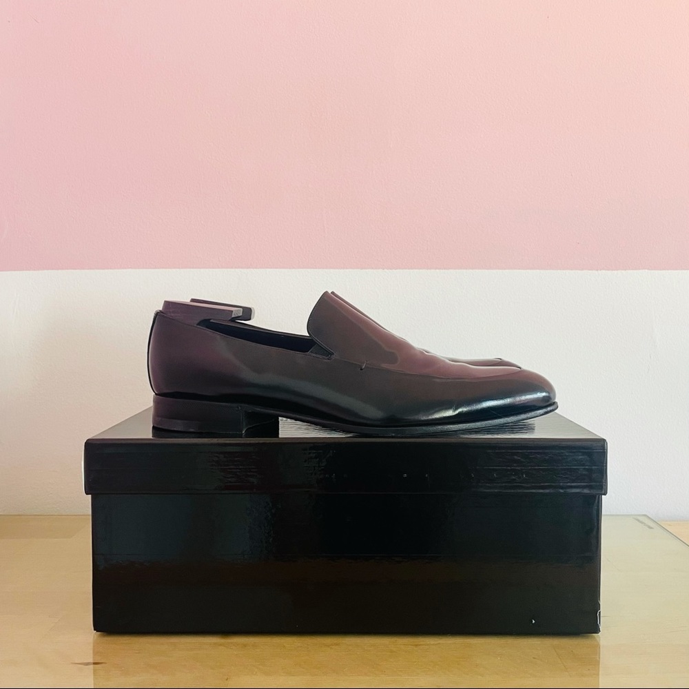 GIORGIO ARMANI Black Leather Loafers